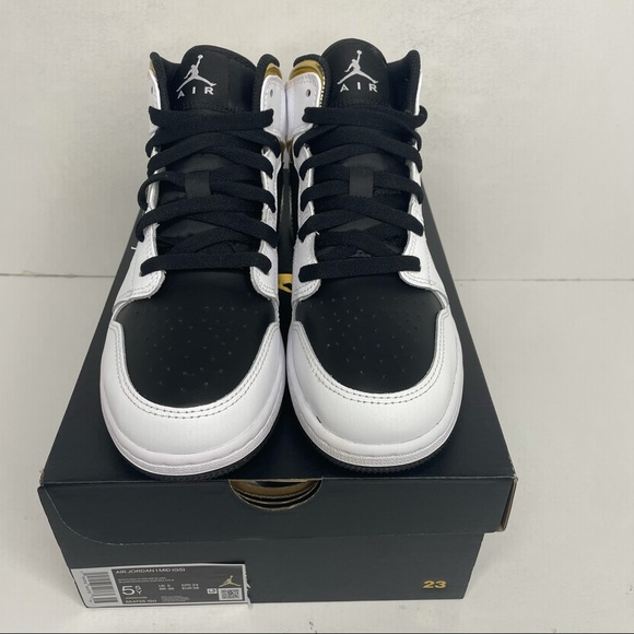 Nike Air Jordan 1 Retro Mid GS “White Gold” NEW - Picture 2 of 4